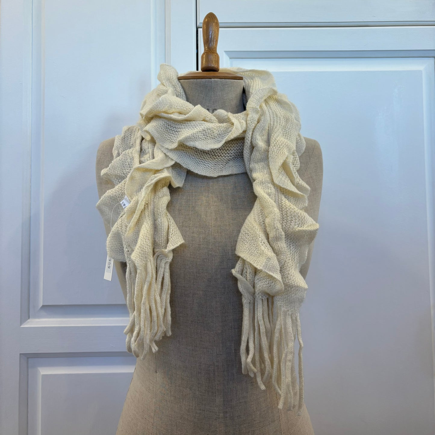 Ruffle Creme Scarf