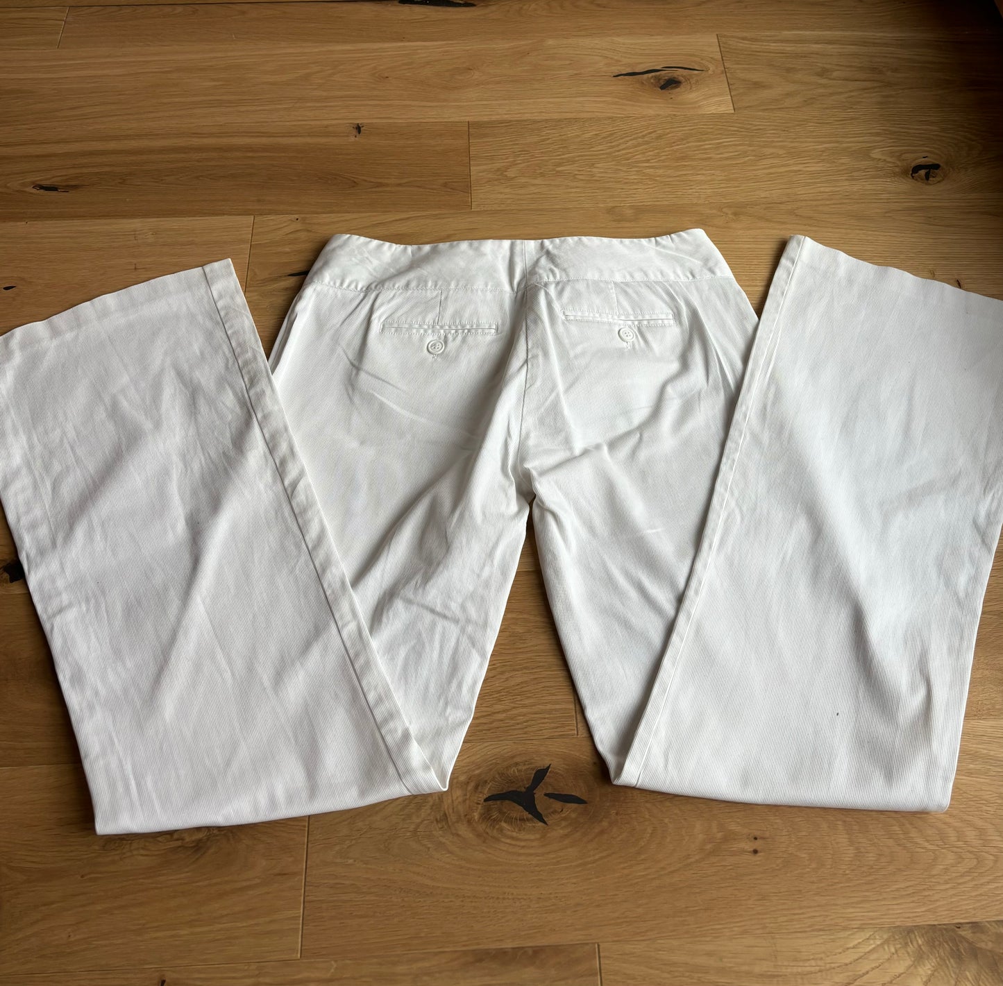 White Bootcut Trousers (S)