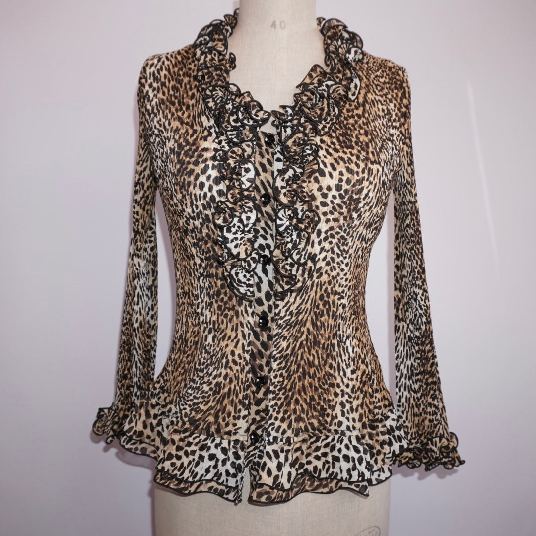 Pleated Ruffle Blouse (M)