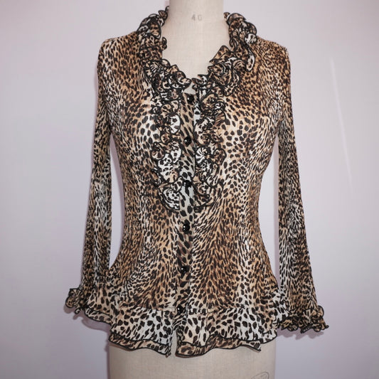 Pleated Ruffle Blouse (M)