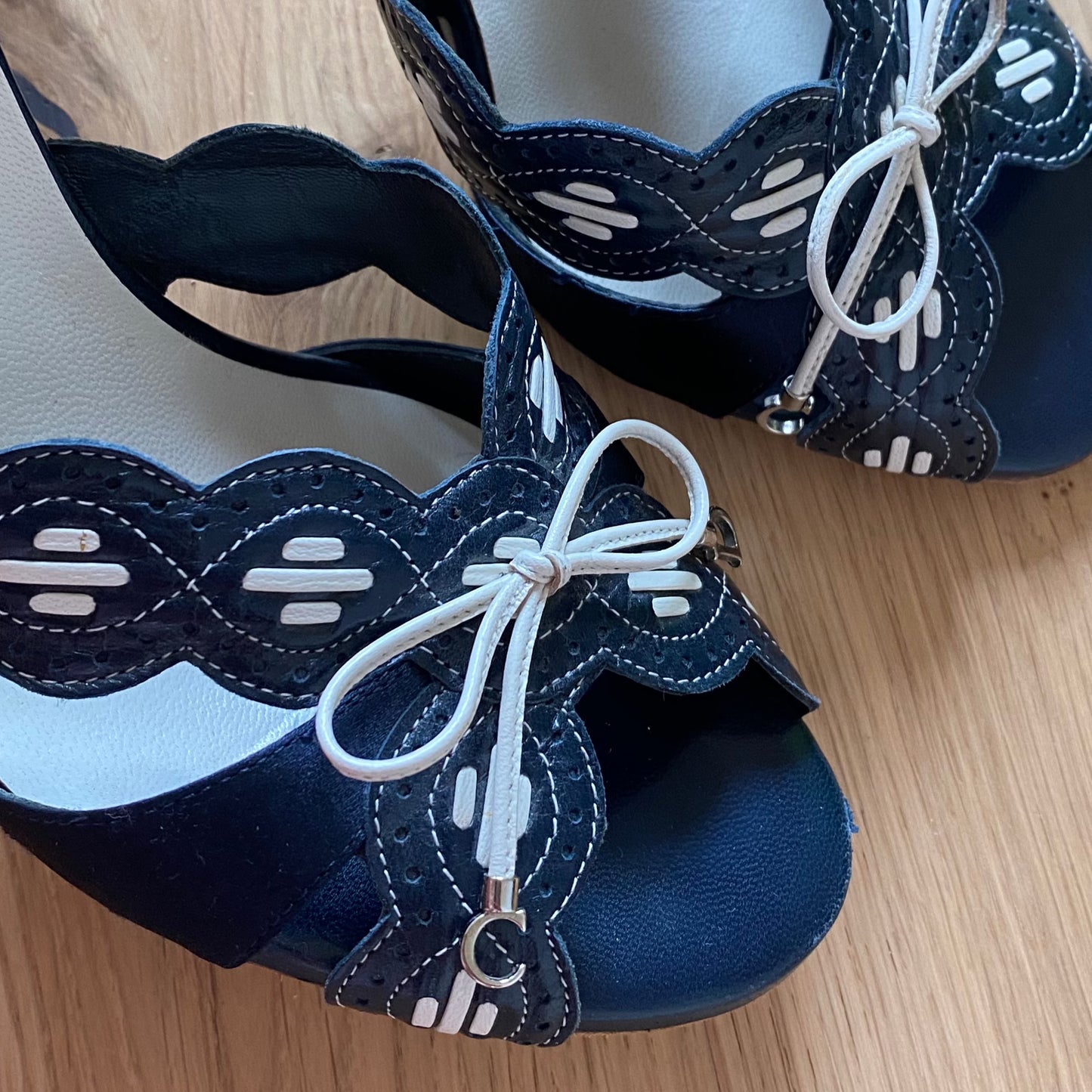 Dior Navy Heeled Sandals (39)