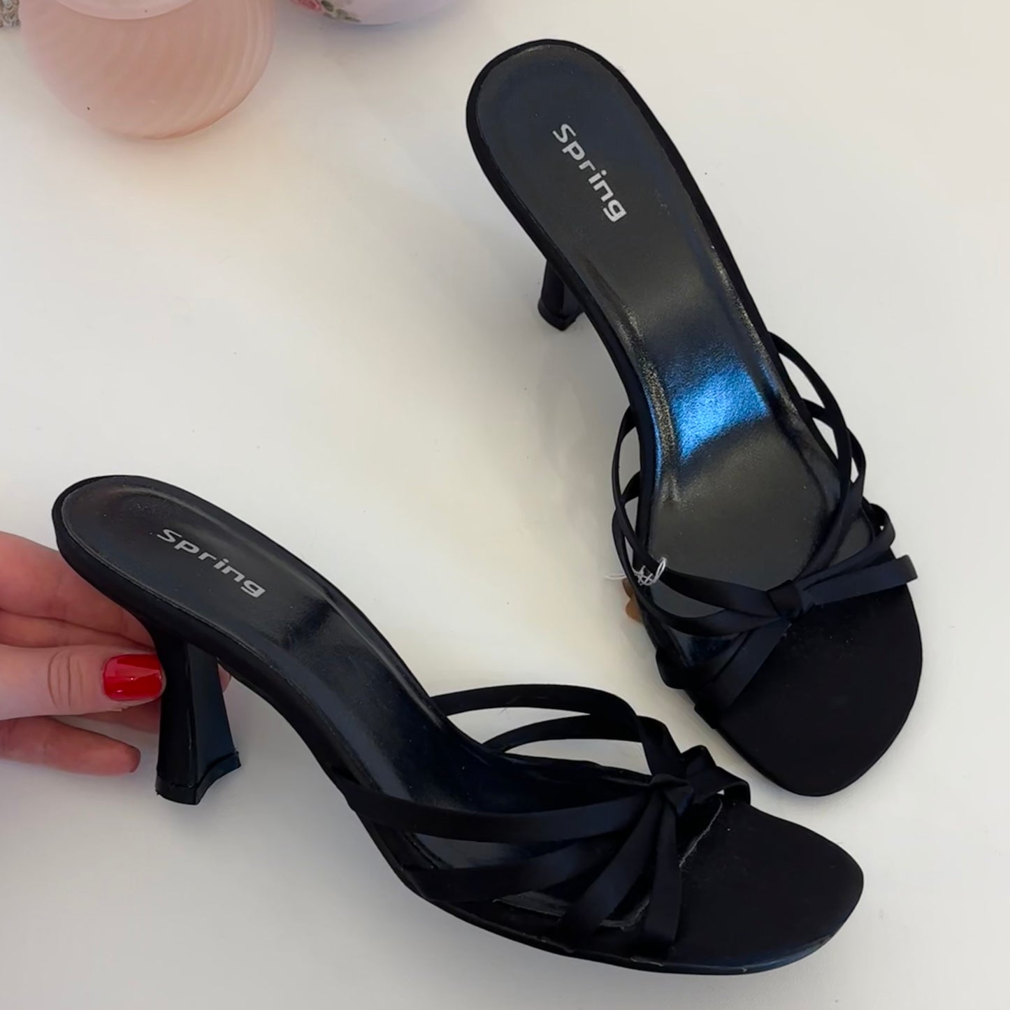 Black Satin Mules (37)