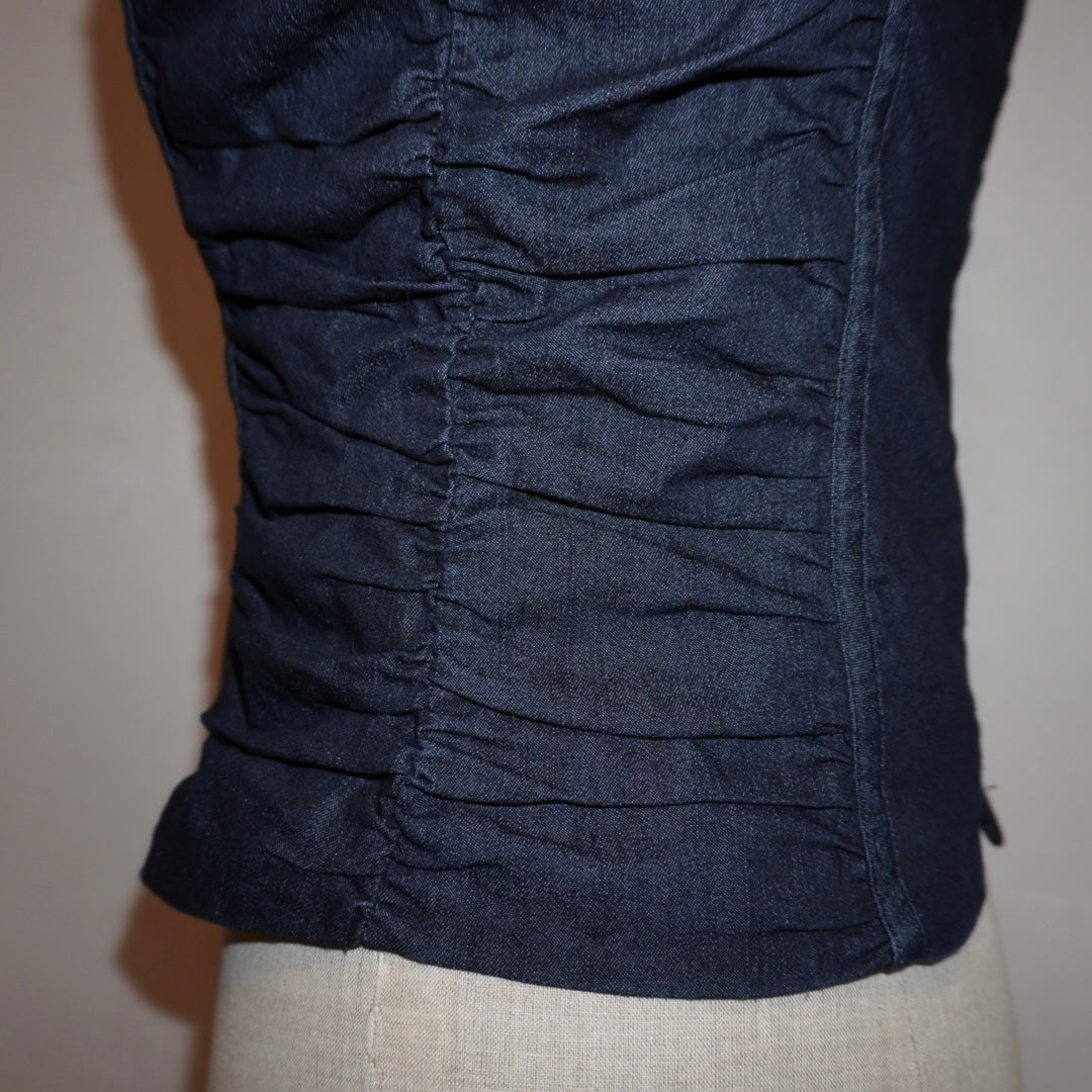 Denim Ruched Vest