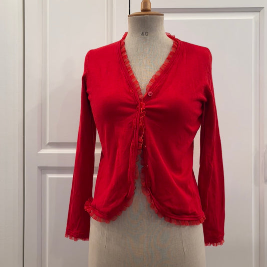 Ruffle Trim Cardigan (M)