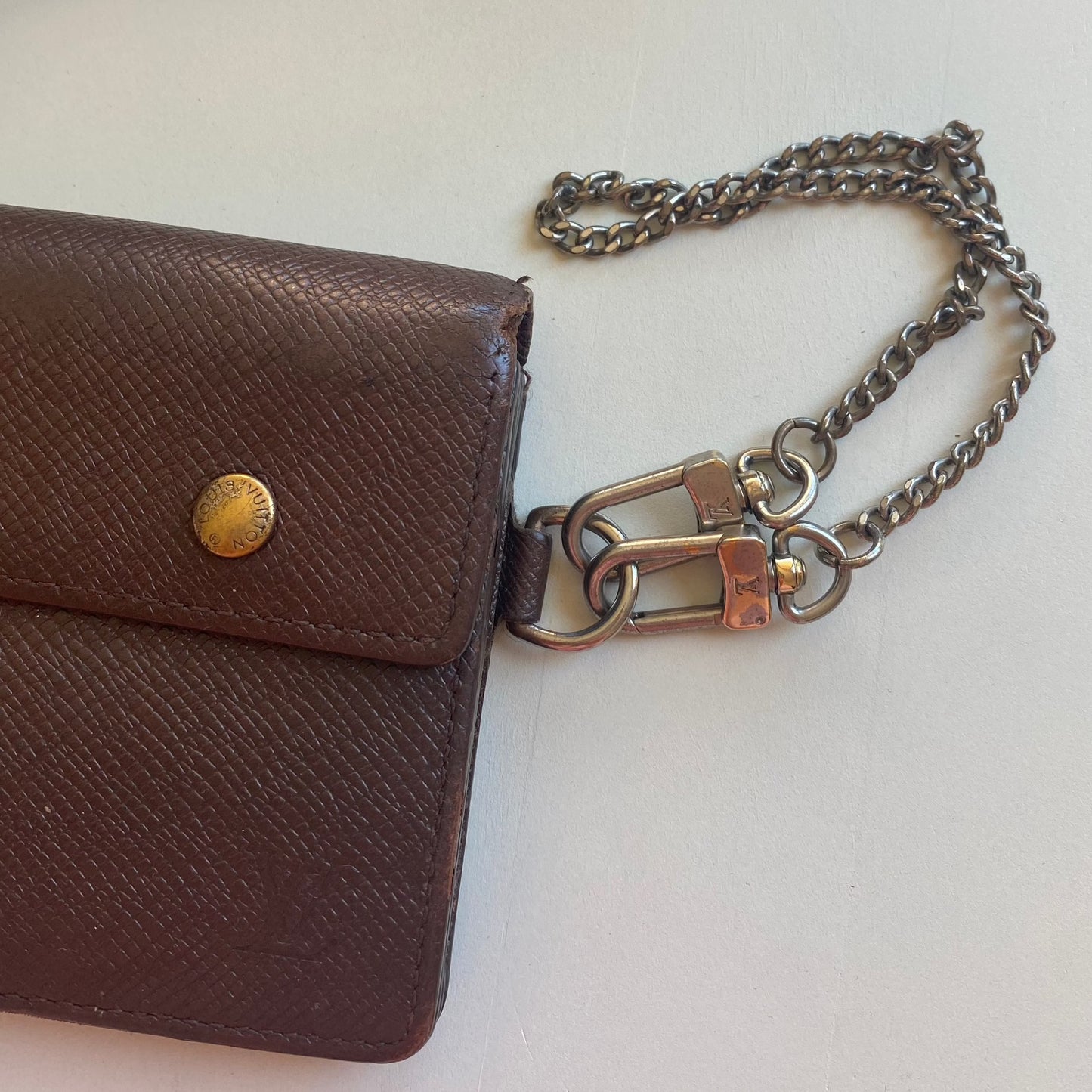 Louis Vuitton Brown Leather Wristlet