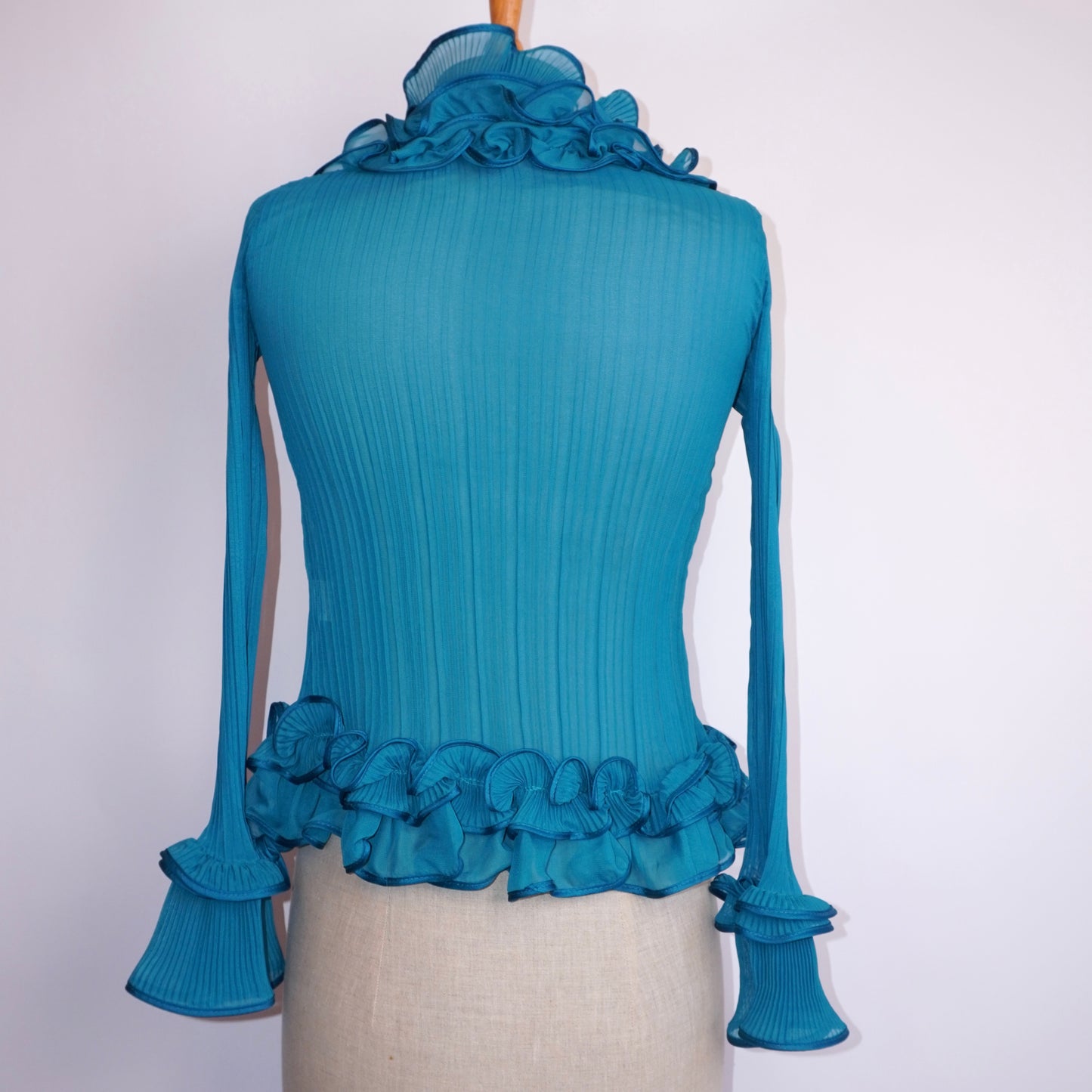 Pleated Ruffle Blouse (S)