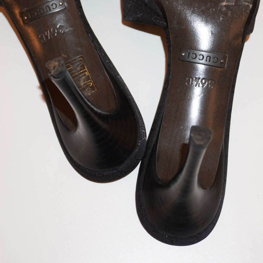 Gucci Monogram Mules (36.5)