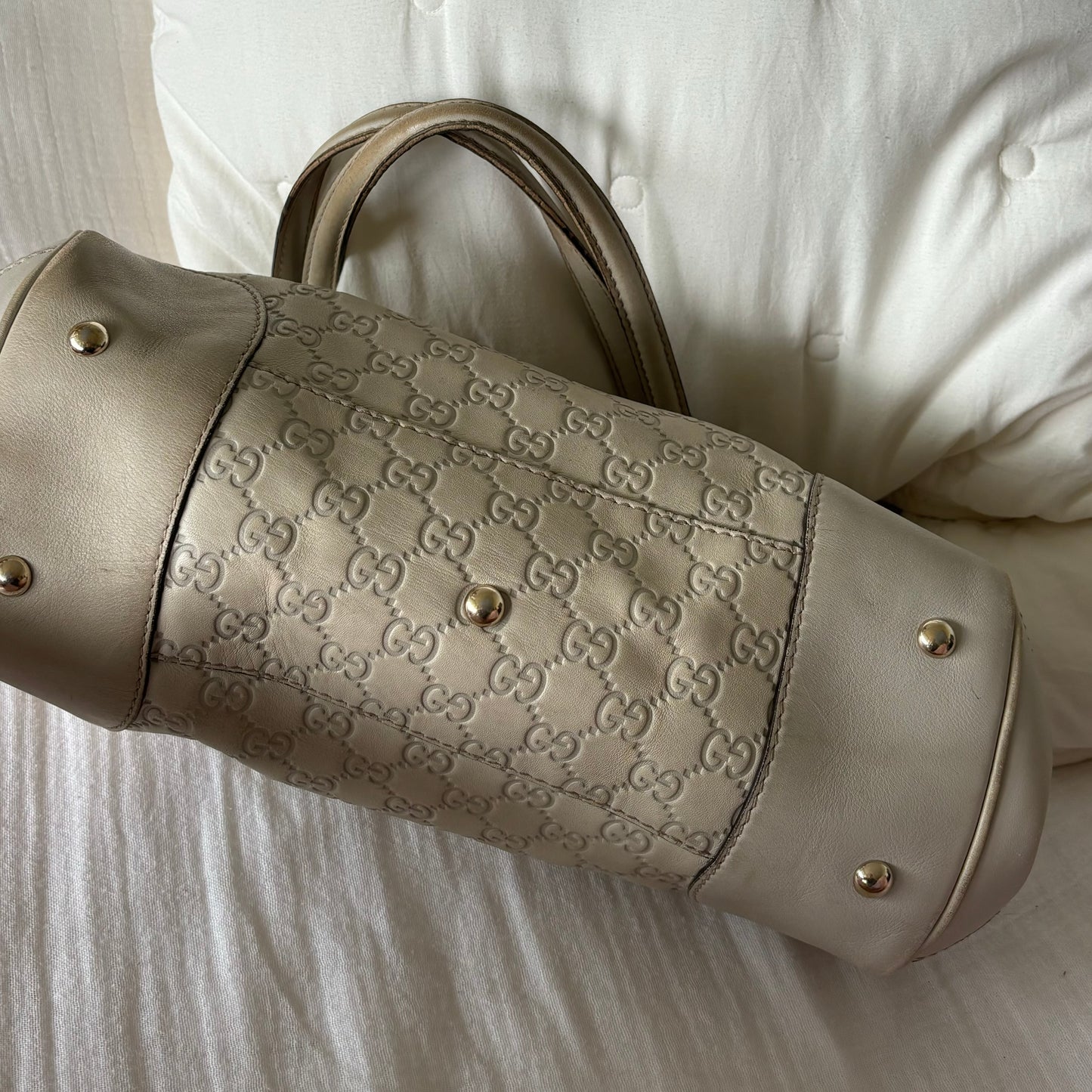 Gucci Guccissima Creme Bow Purse