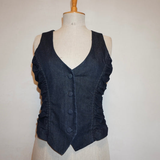 Denim Ruched Vest