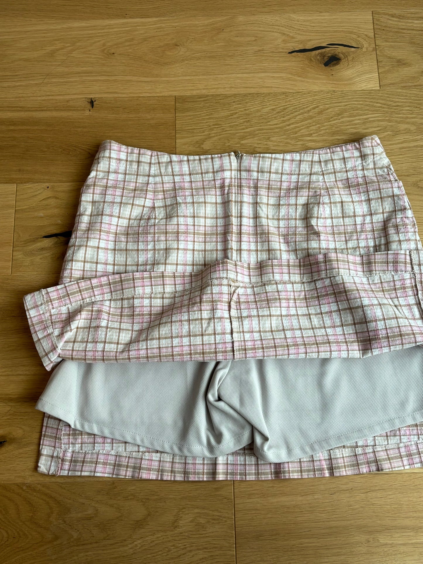 Pink/ brown Plaid Skirt (S)