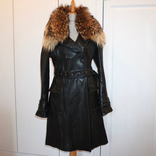 Fur Leather Trench (M)