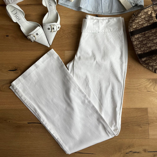 White Bootcut Trousers (S)