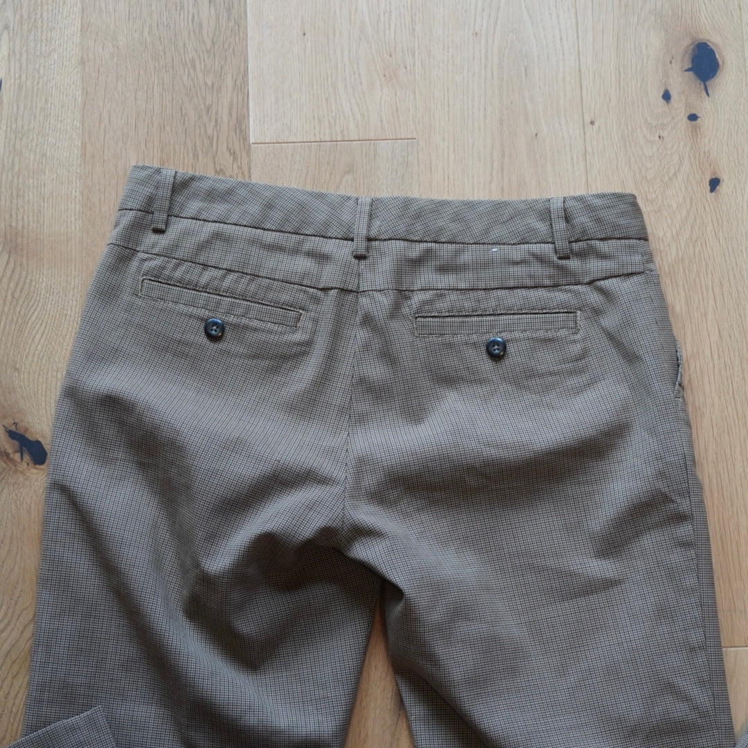 Plaid Bootcut Trousers (S)