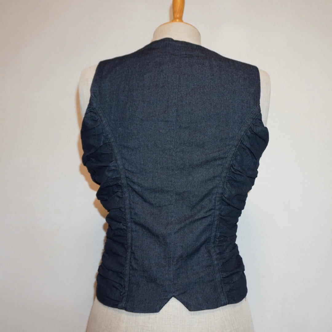 Denim Ruched Vest