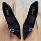 Dior schwarze Satin-Absätze (38,5)