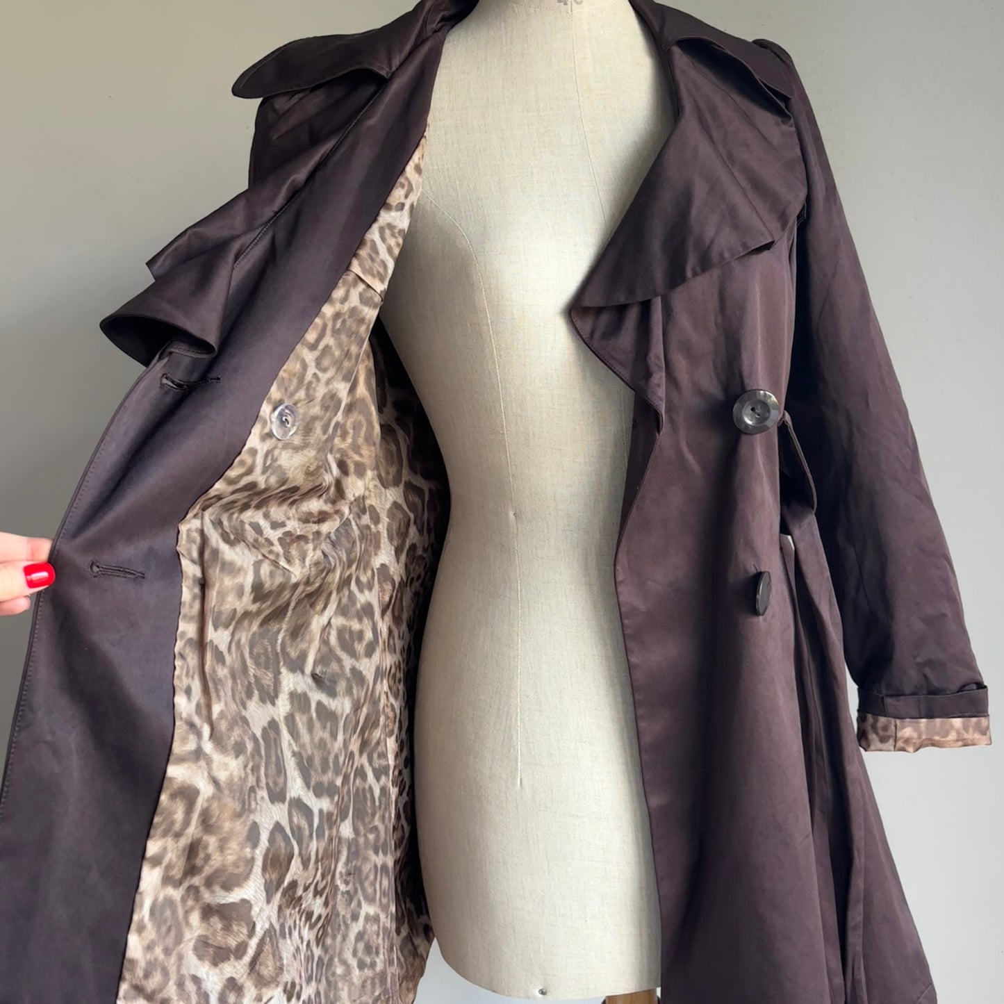 Brown Ruffle Trench Coat (XS/S)