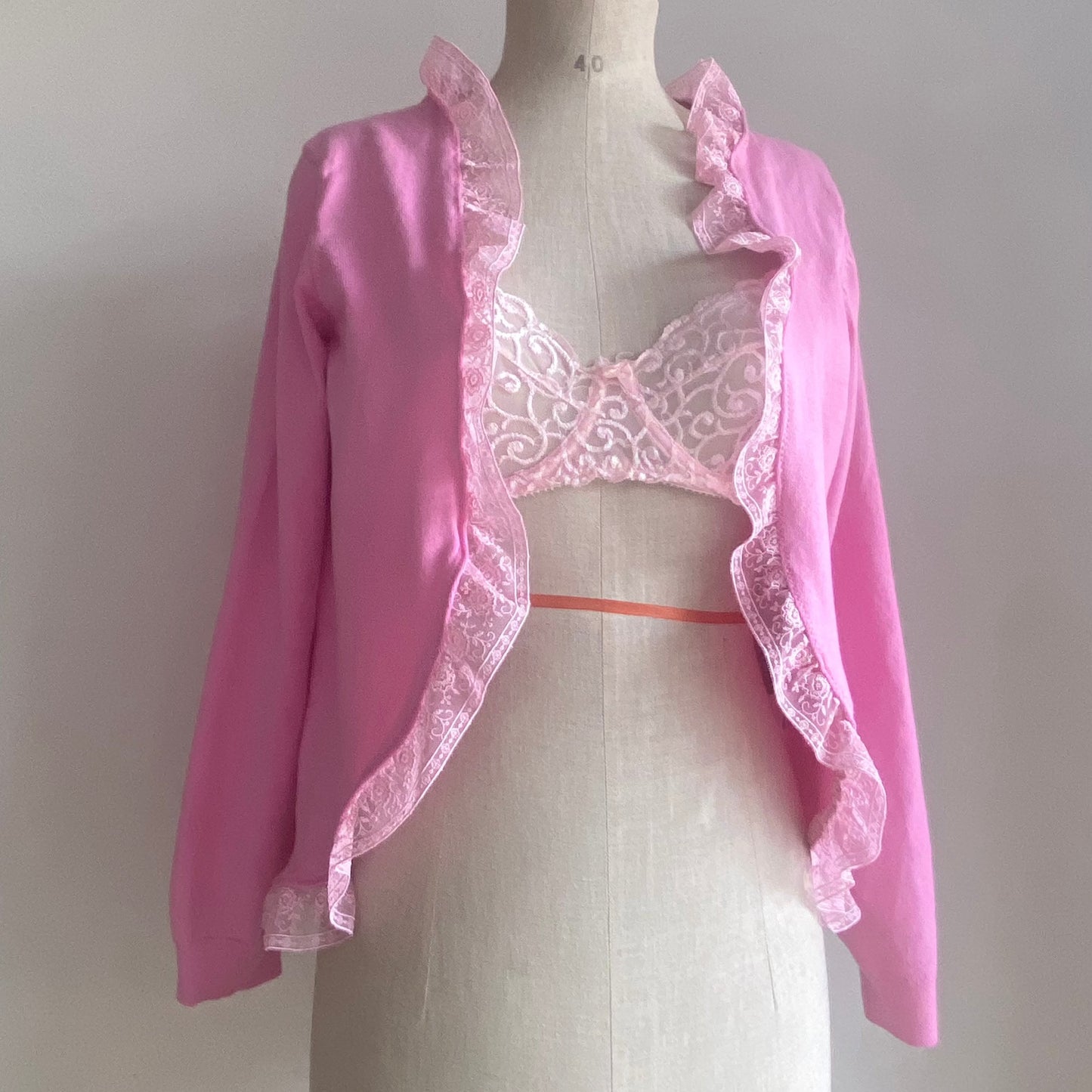 Pink Lace Cardigan (S/M)