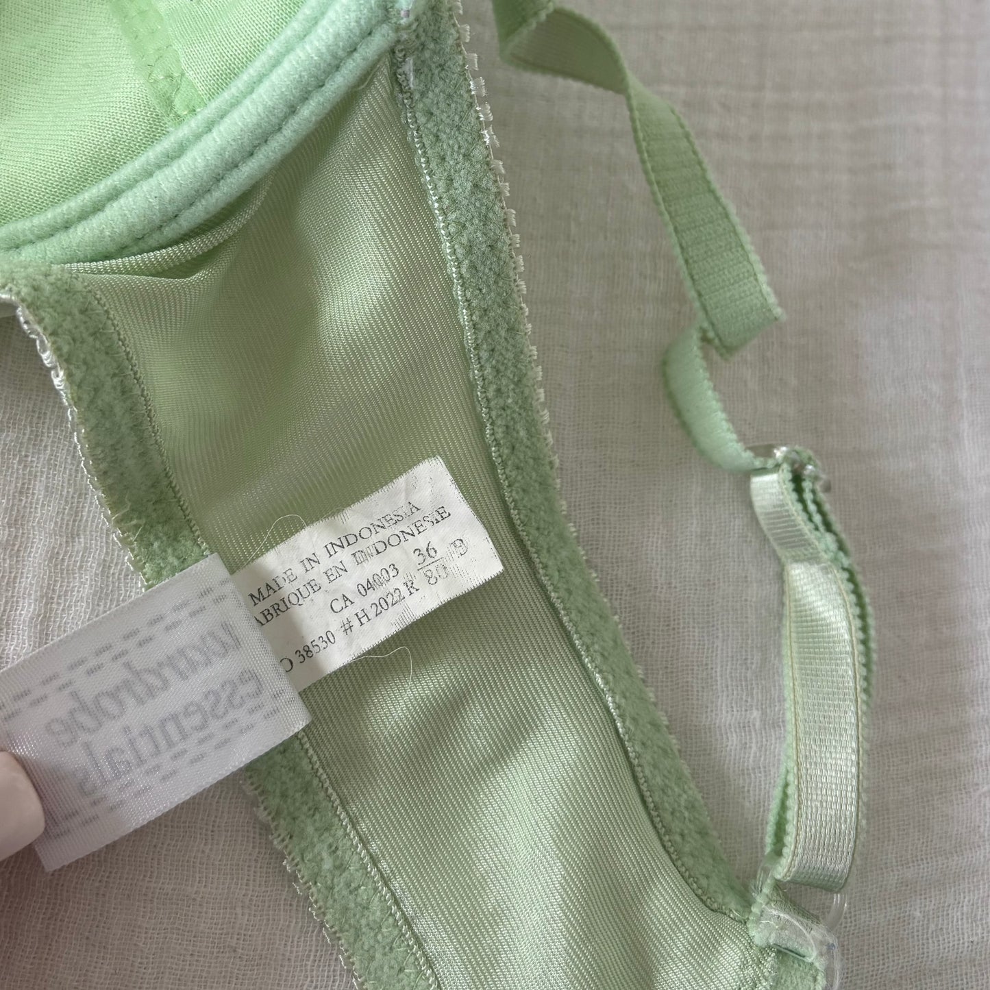 Green Satin Bra (80B)