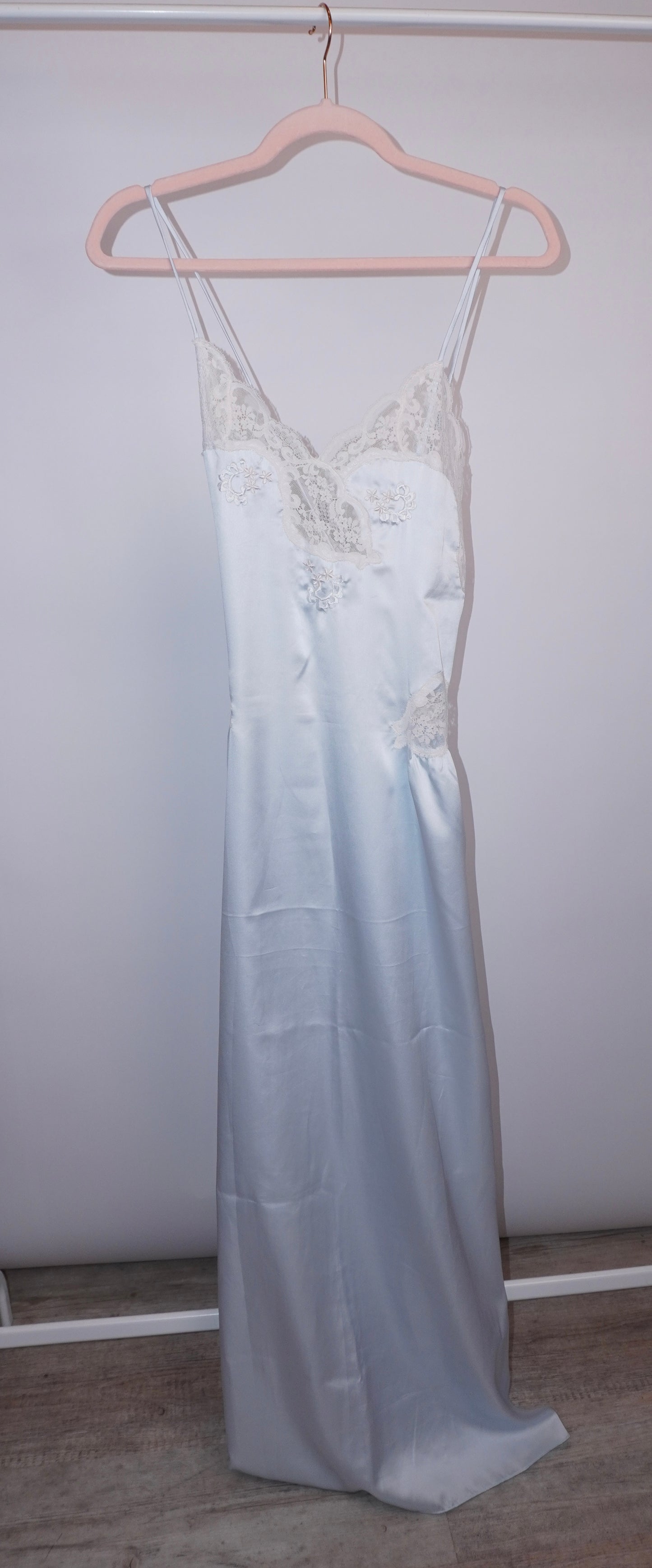 Satin Lace Maxi Dress (XS)