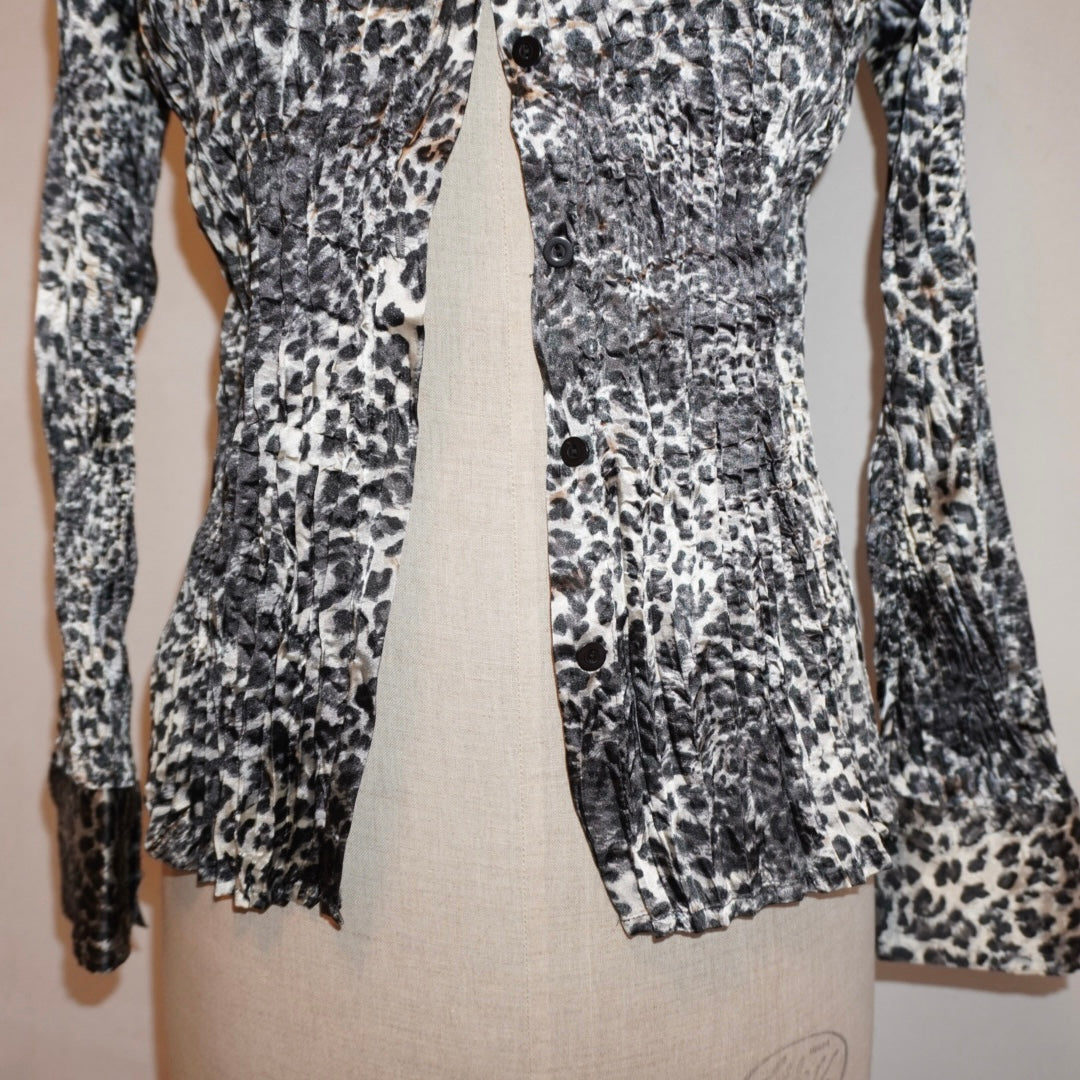 Leopard Pleated Blouse (S)
