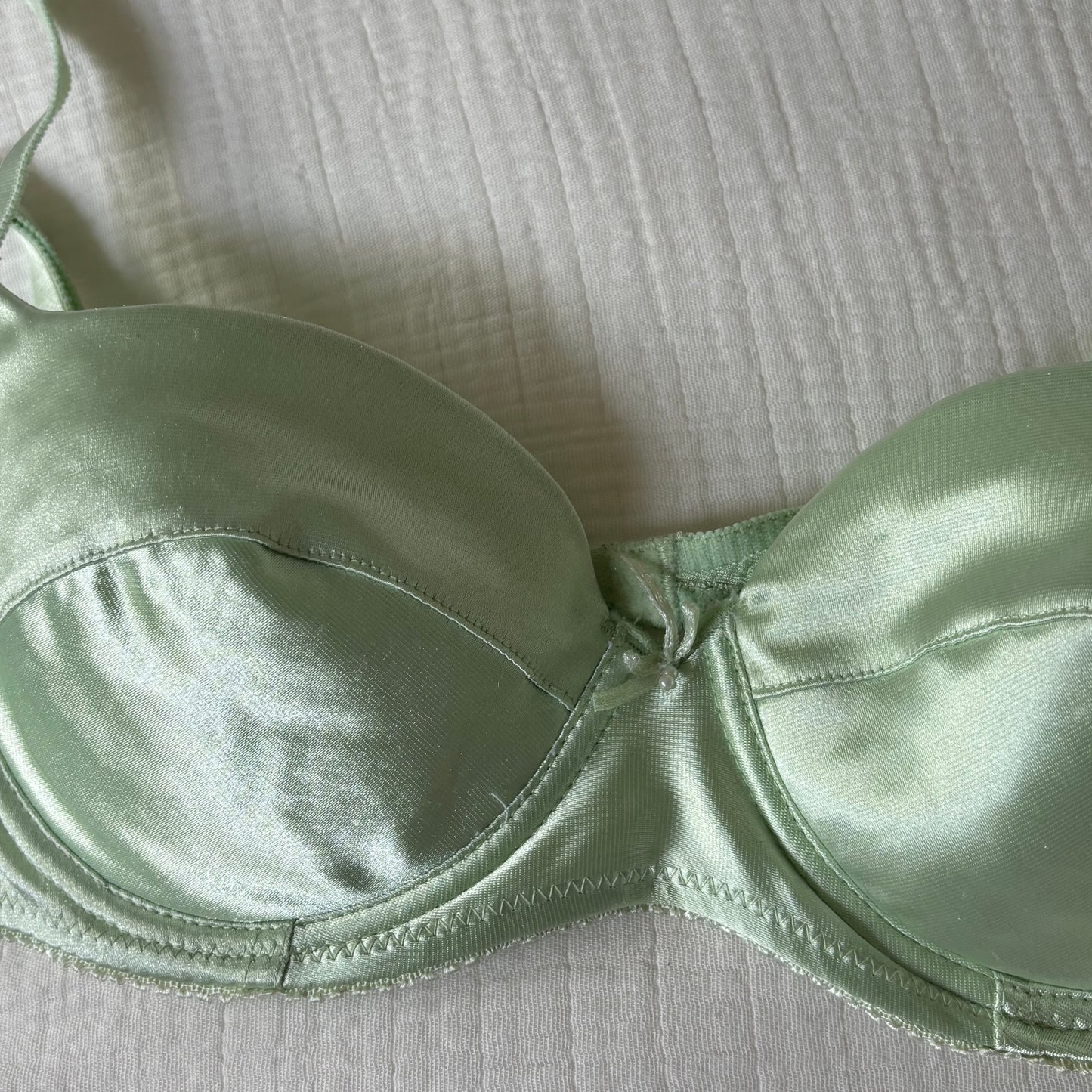 Green Satin Bra (80B)