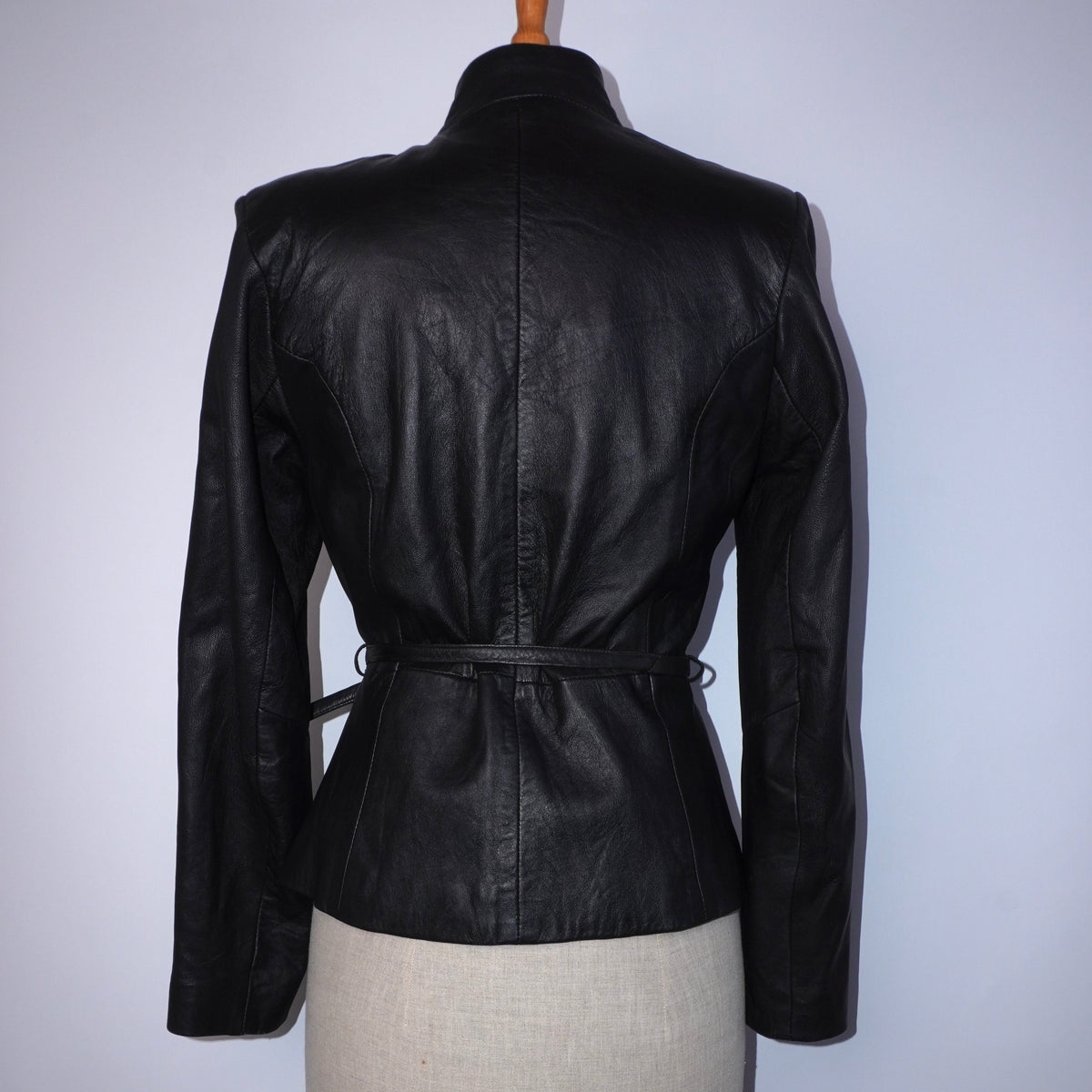 Genuine Leather Belted Jacket (S)