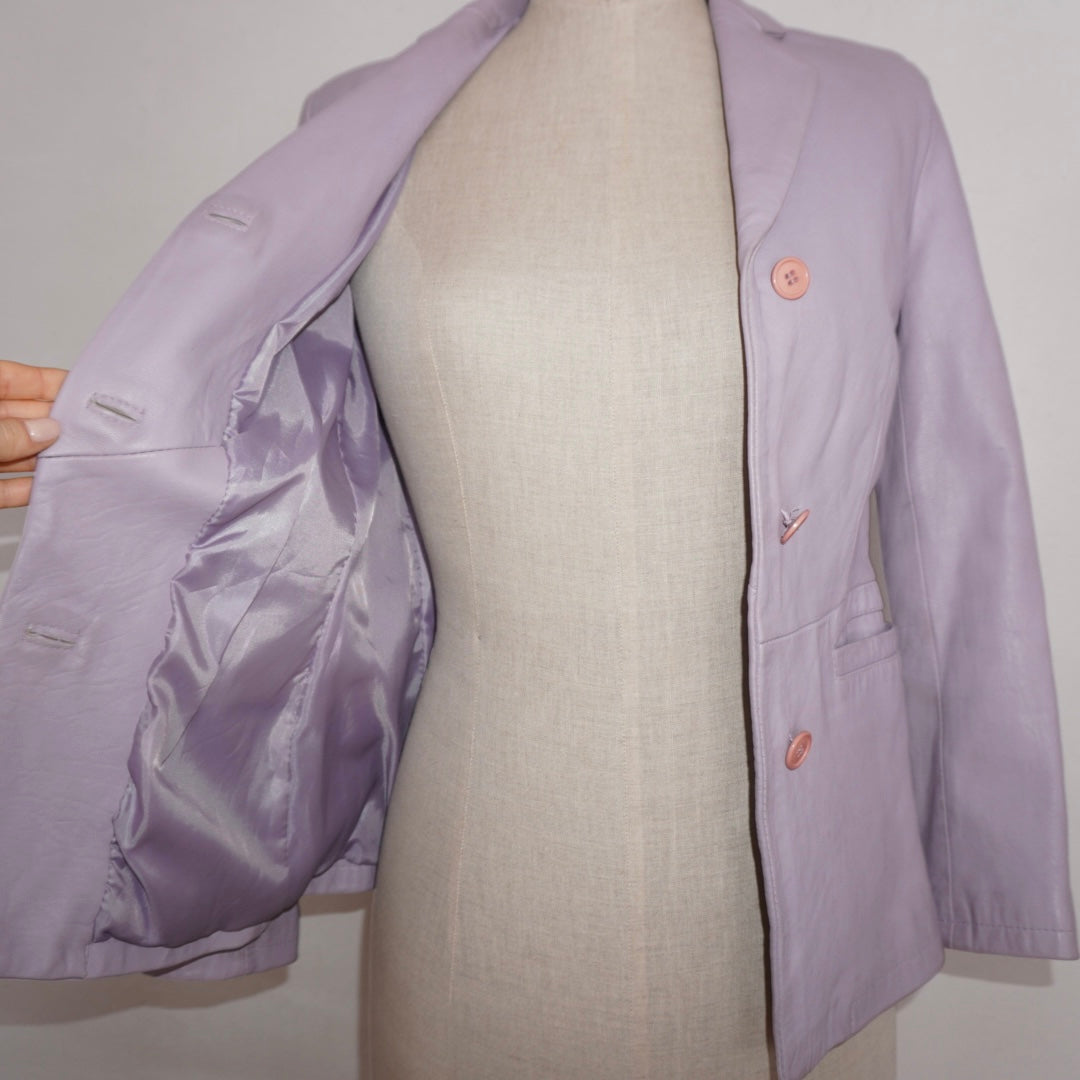 Faux Leather Blazer (XS)