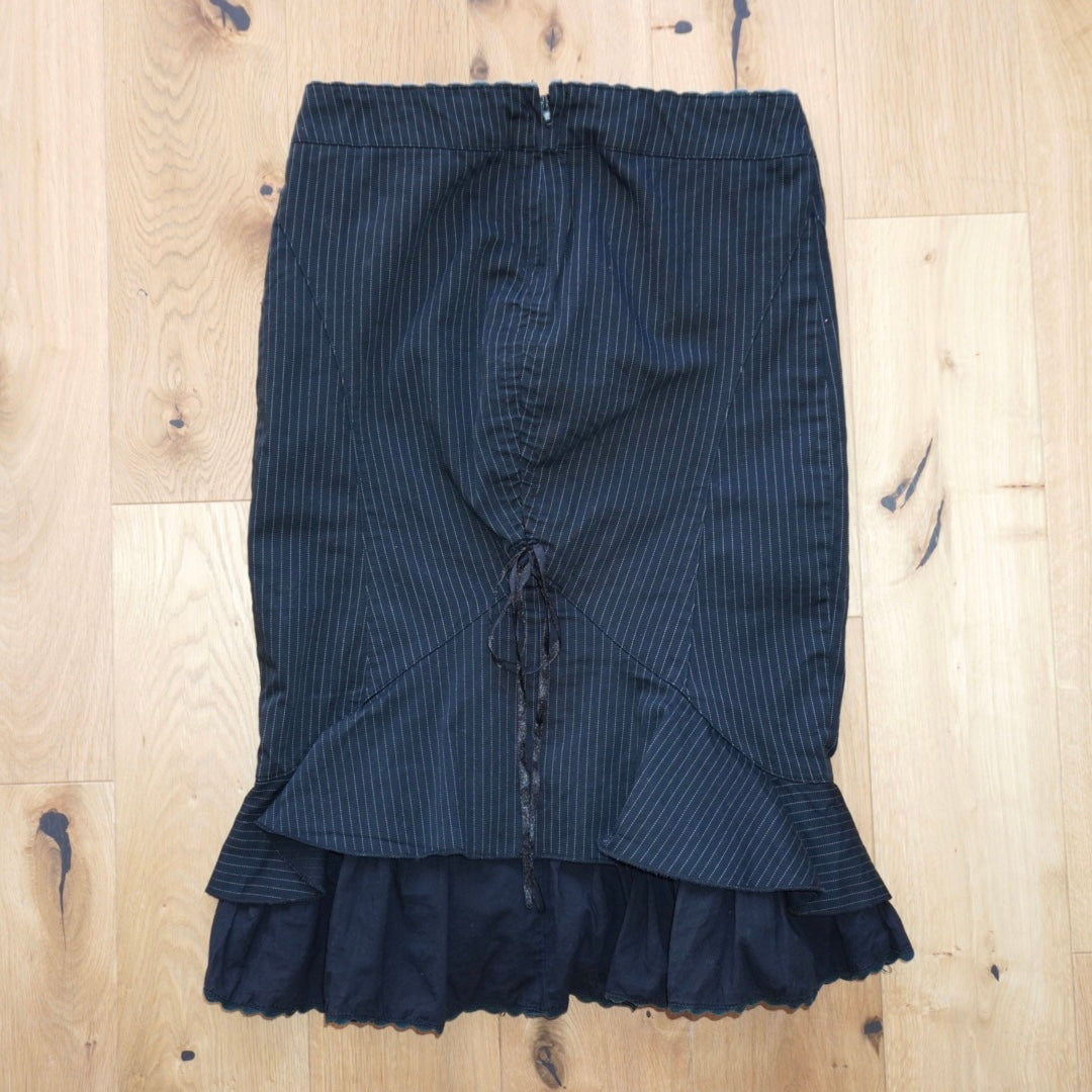 Pinstripe Ruffle Skirt (XS)