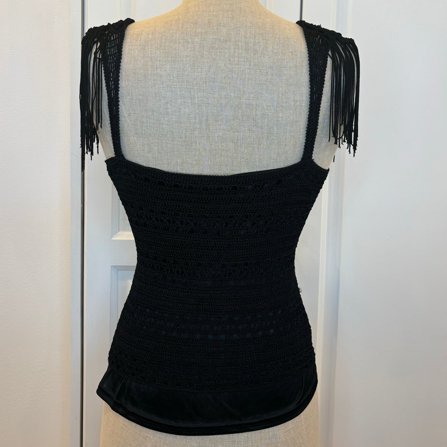 Black tassle top (S)