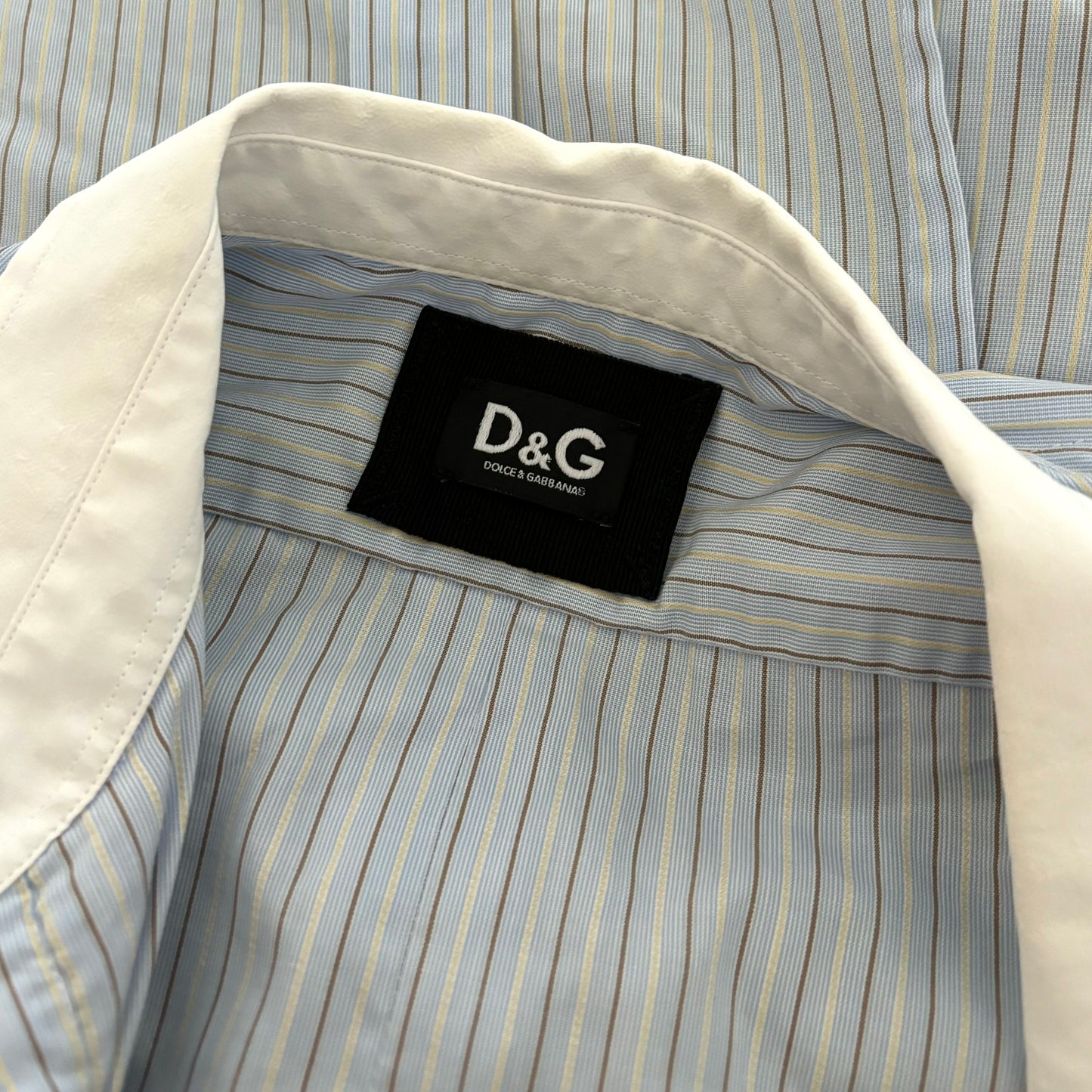 D&G Pinstripe Ruffle Blouse (S)