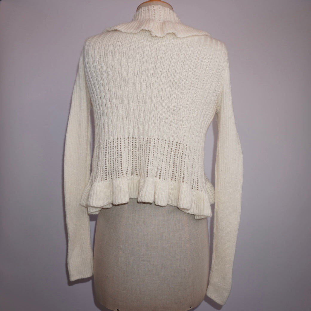 Creme Ruffle Cardigan (M)