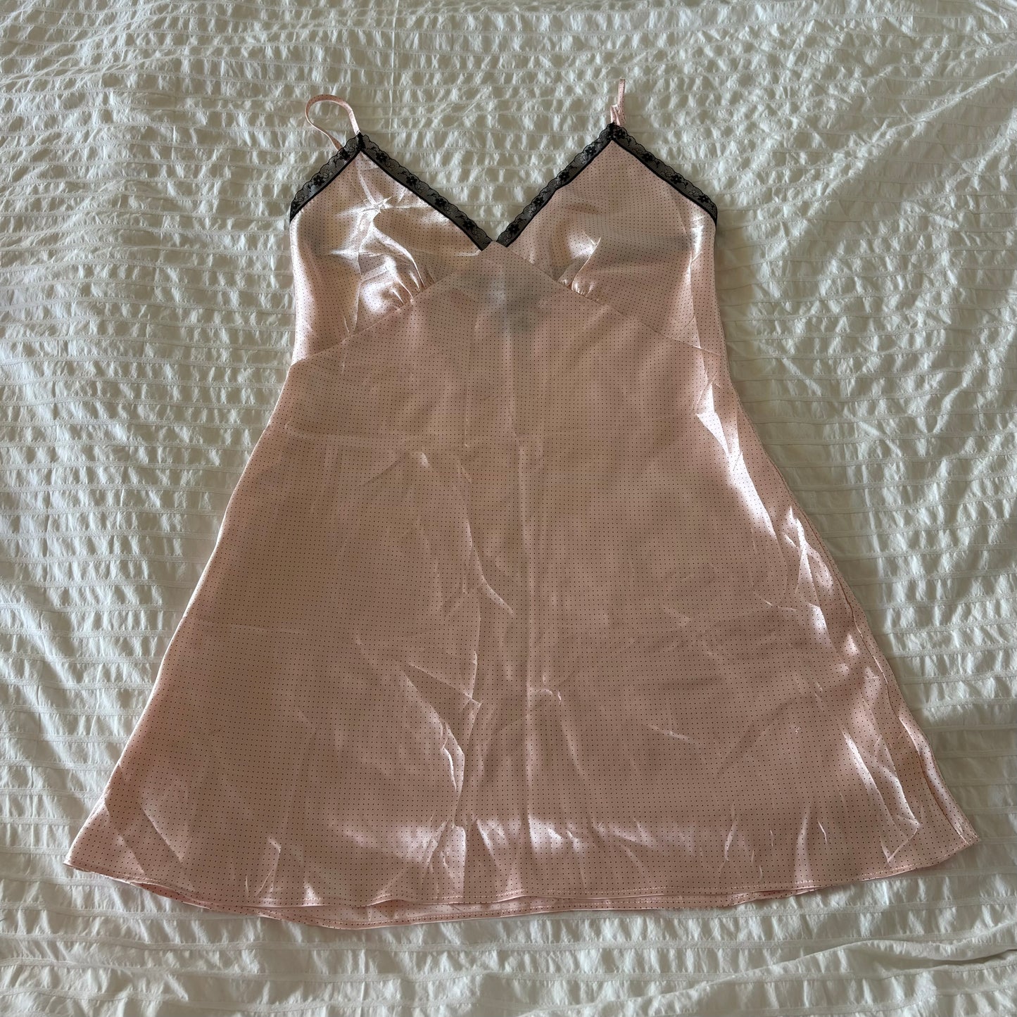 Blush Polkadot Slip Dress (M)