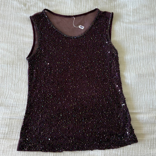 Purple Beaded Top (S)