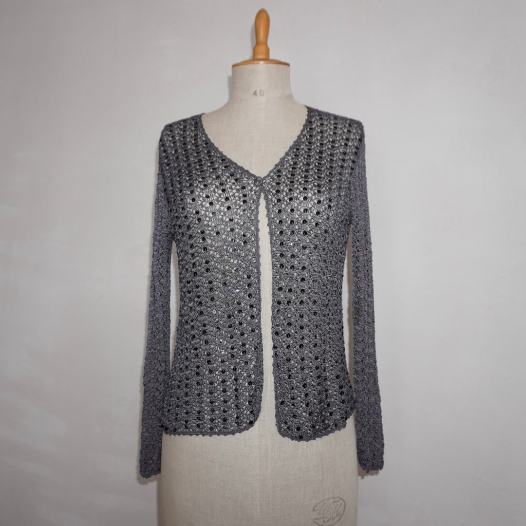 Sequin Crochet Cardigan (S)