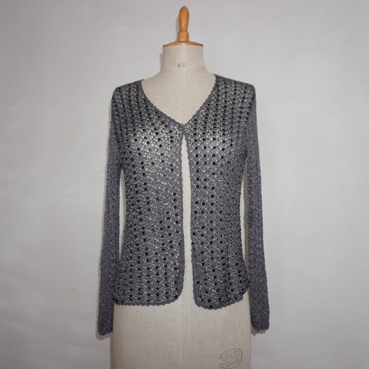 Sequin Crochet Cardigan (S)