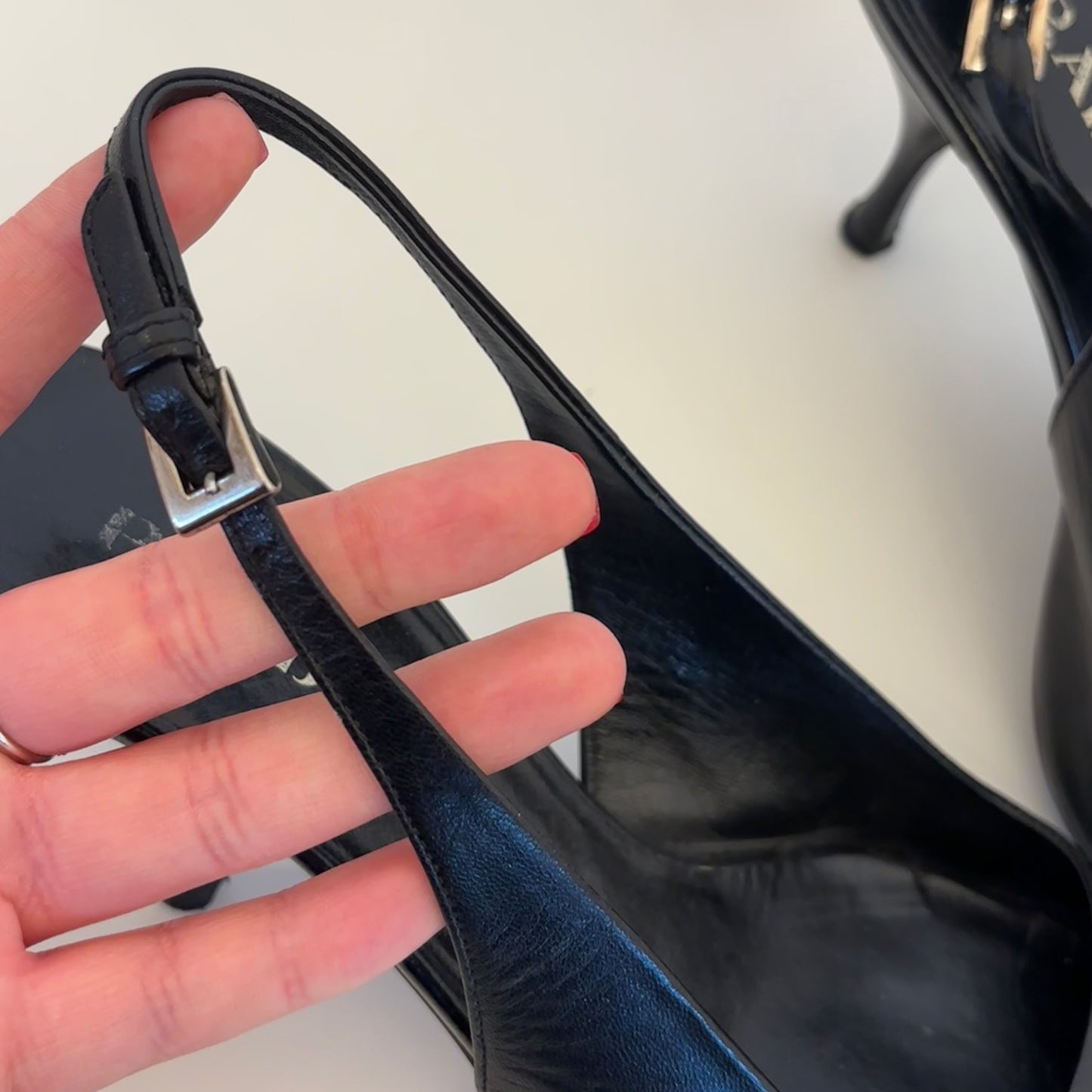 Prada Black Slingblacks (37)