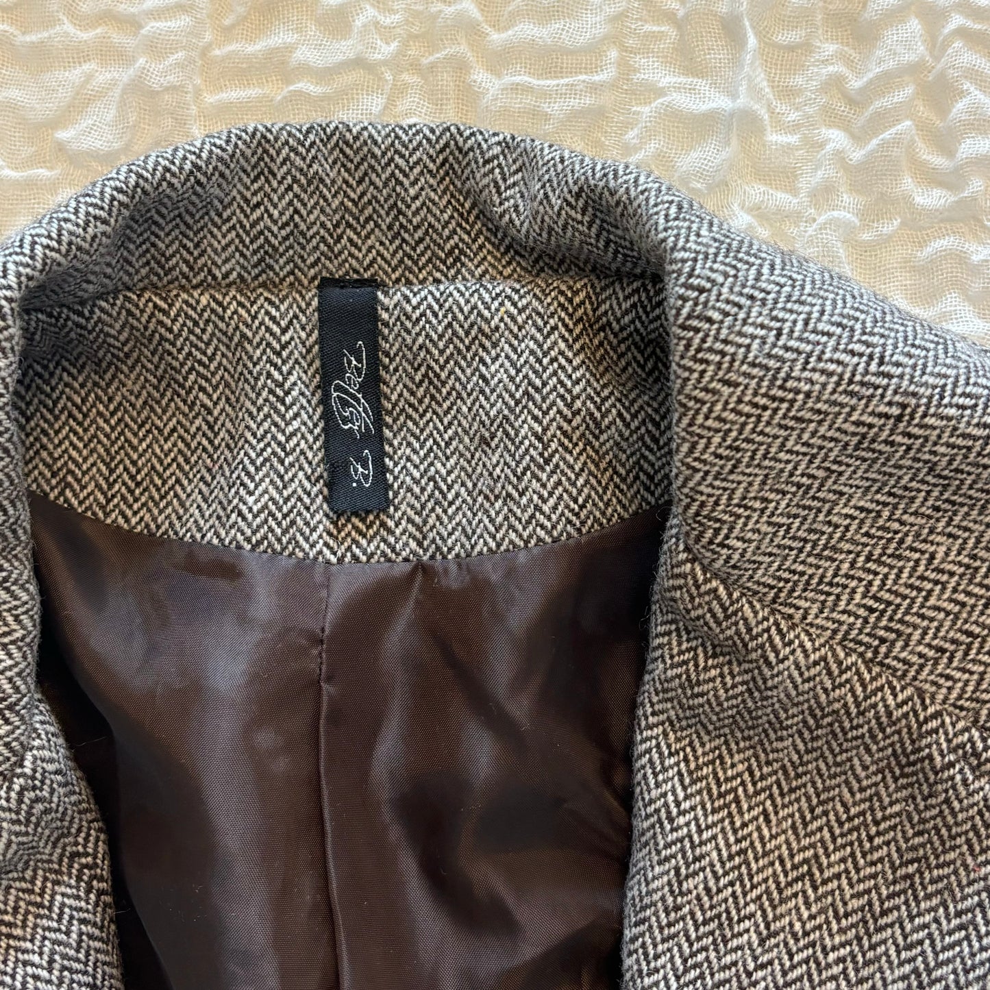 Herringbone belted blazer (XS)