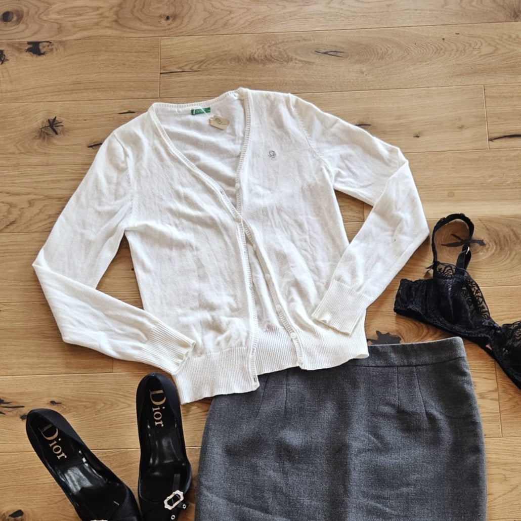 White Benetton Cardigan (S)