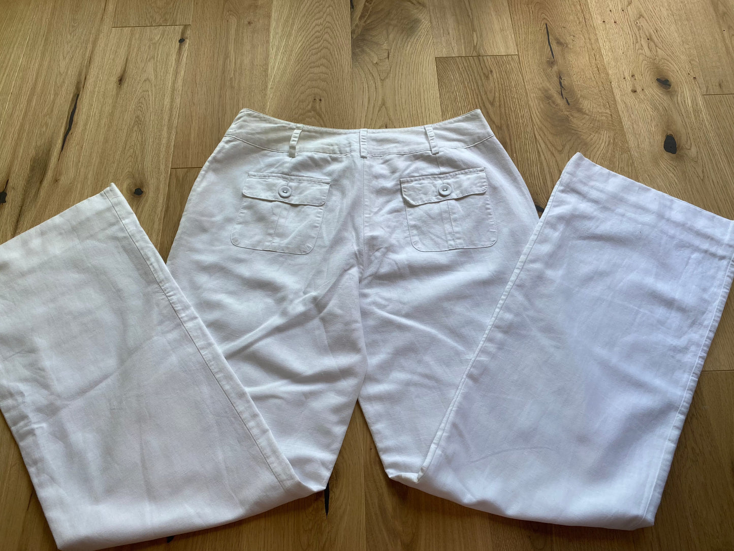 White Wideleg Trousers (S)