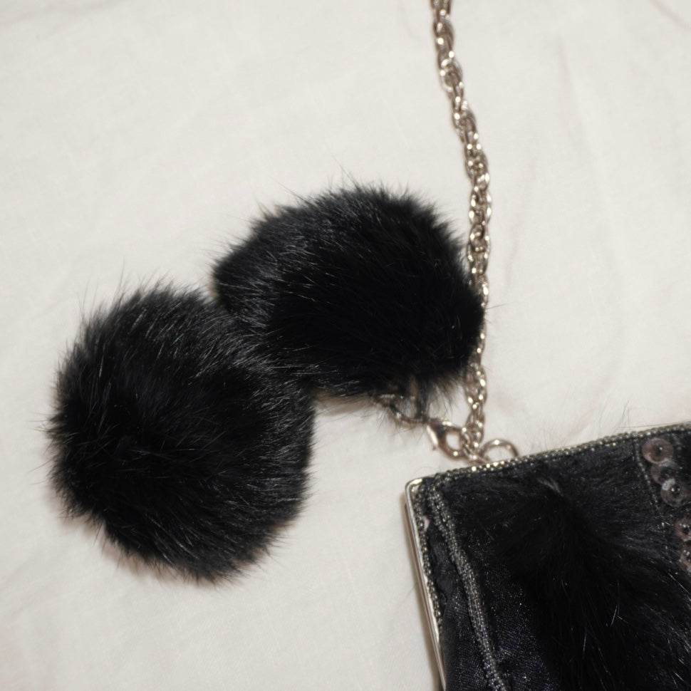 Fur Sequin Purse