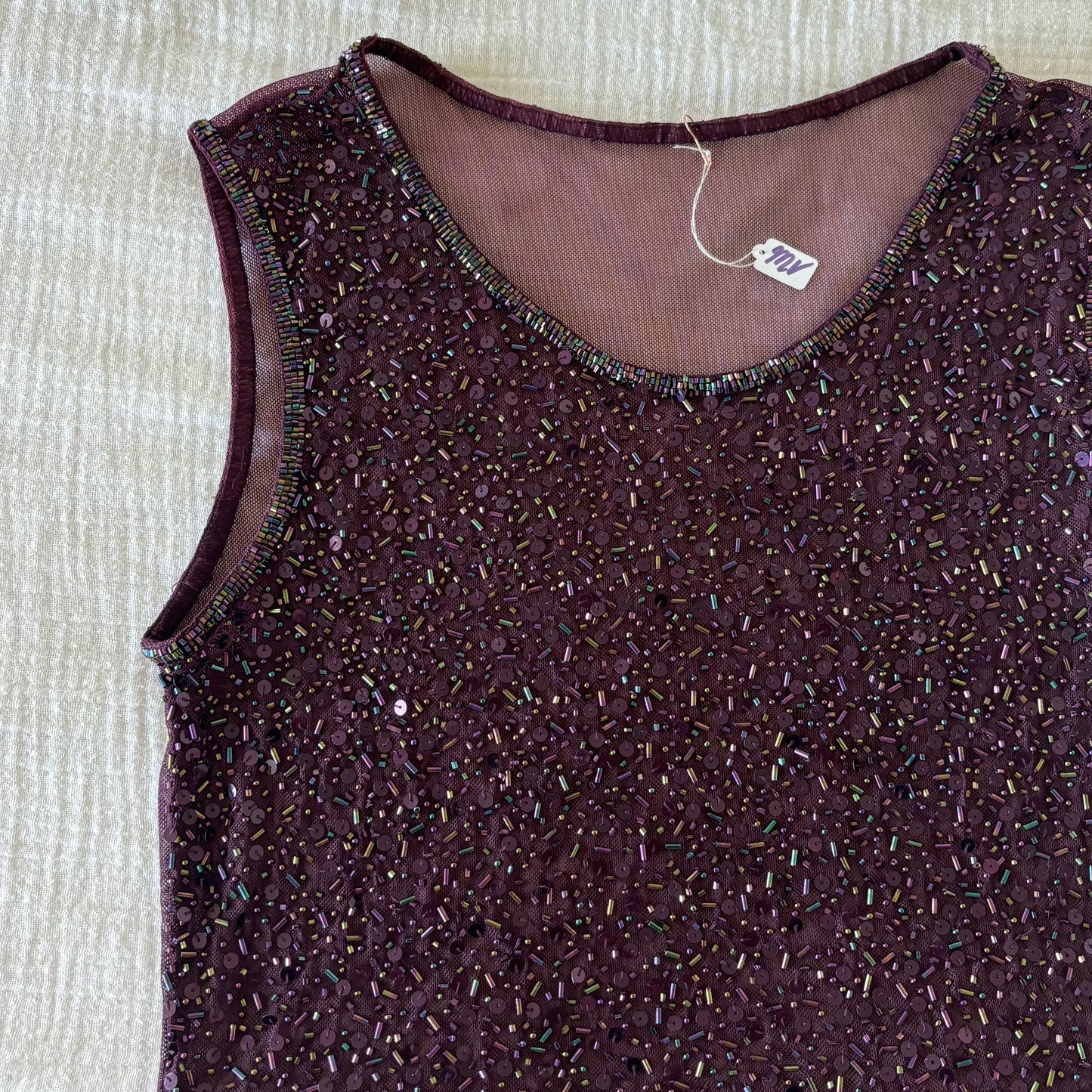 Purple Beaded Top (S)