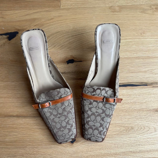 Coach Monogram Mules