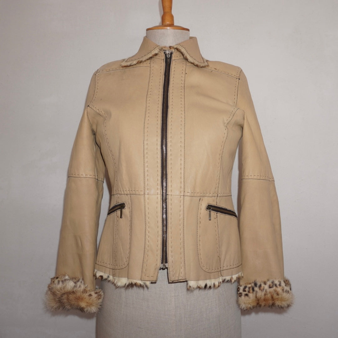 Leather Fur Jacket (M)
