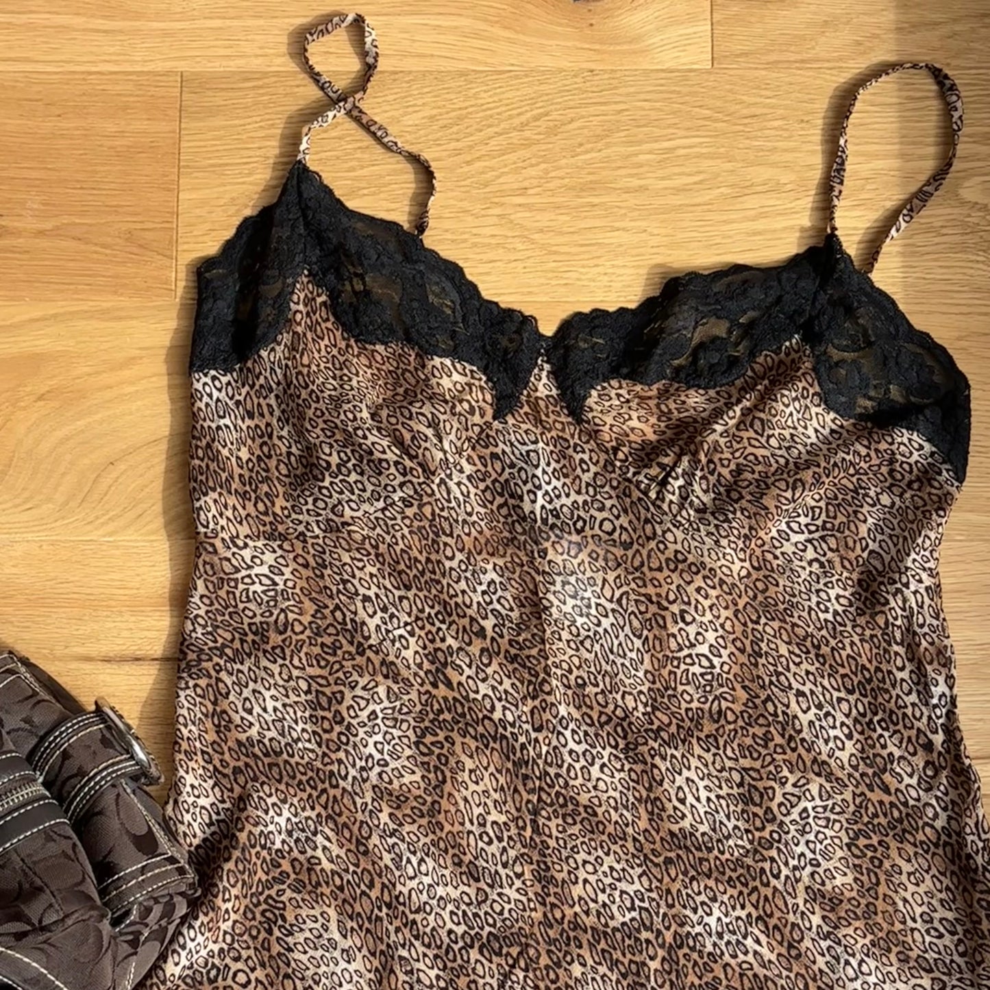 Leopard Silk Slip Dress (M)