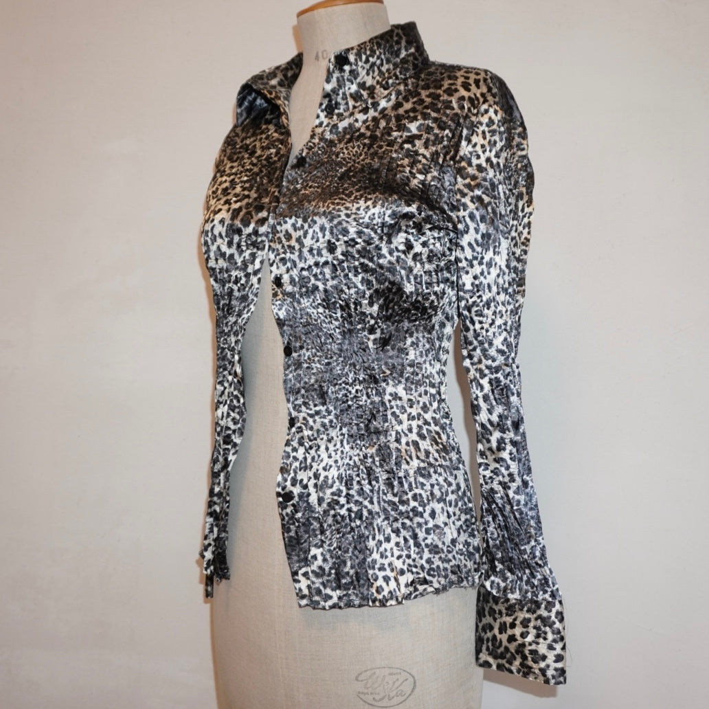 Leopard Pleated Blouse (S)