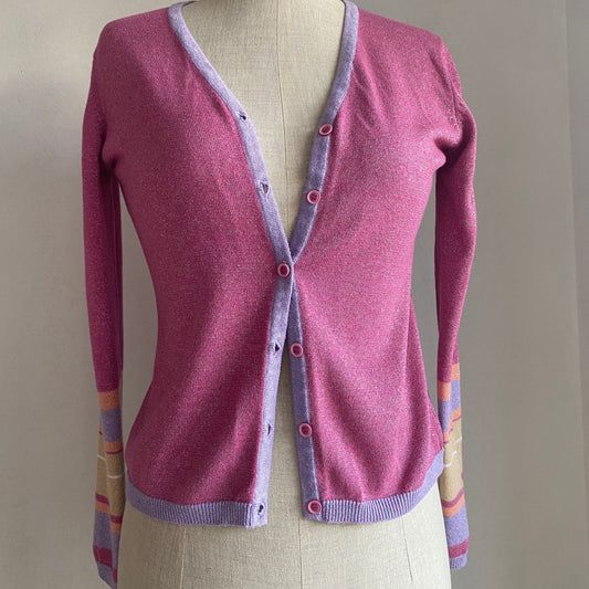 Rosa Glitzer-Cardigan (M)