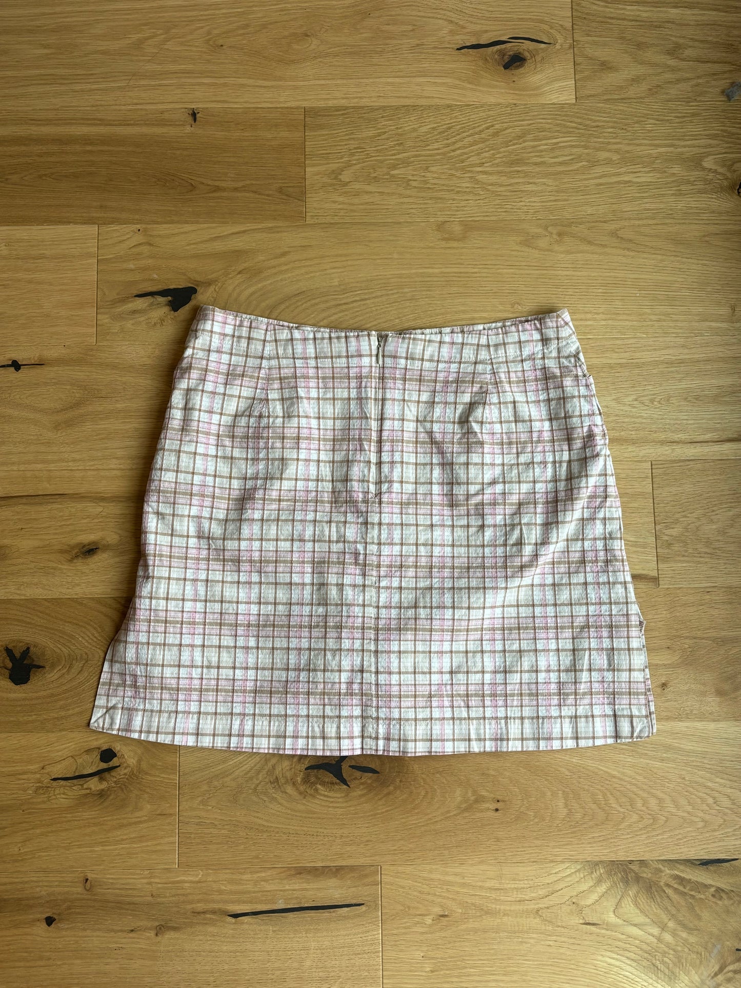 Pink/ brown Plaid Skirt (S)