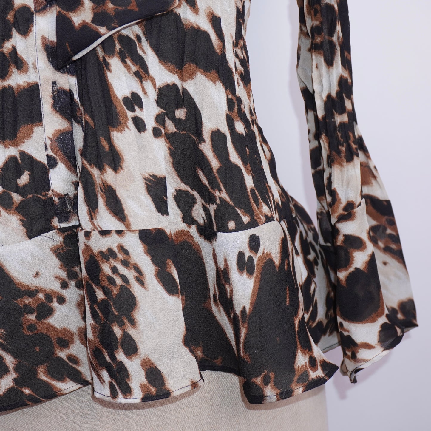 Pleated Ruffle Blouse (M)