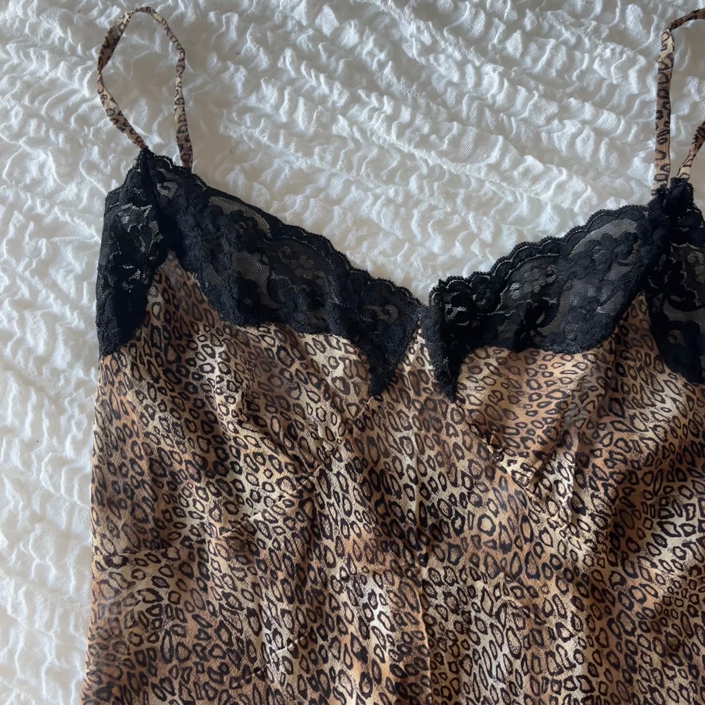 Leopard Silk Slip Dress (M)