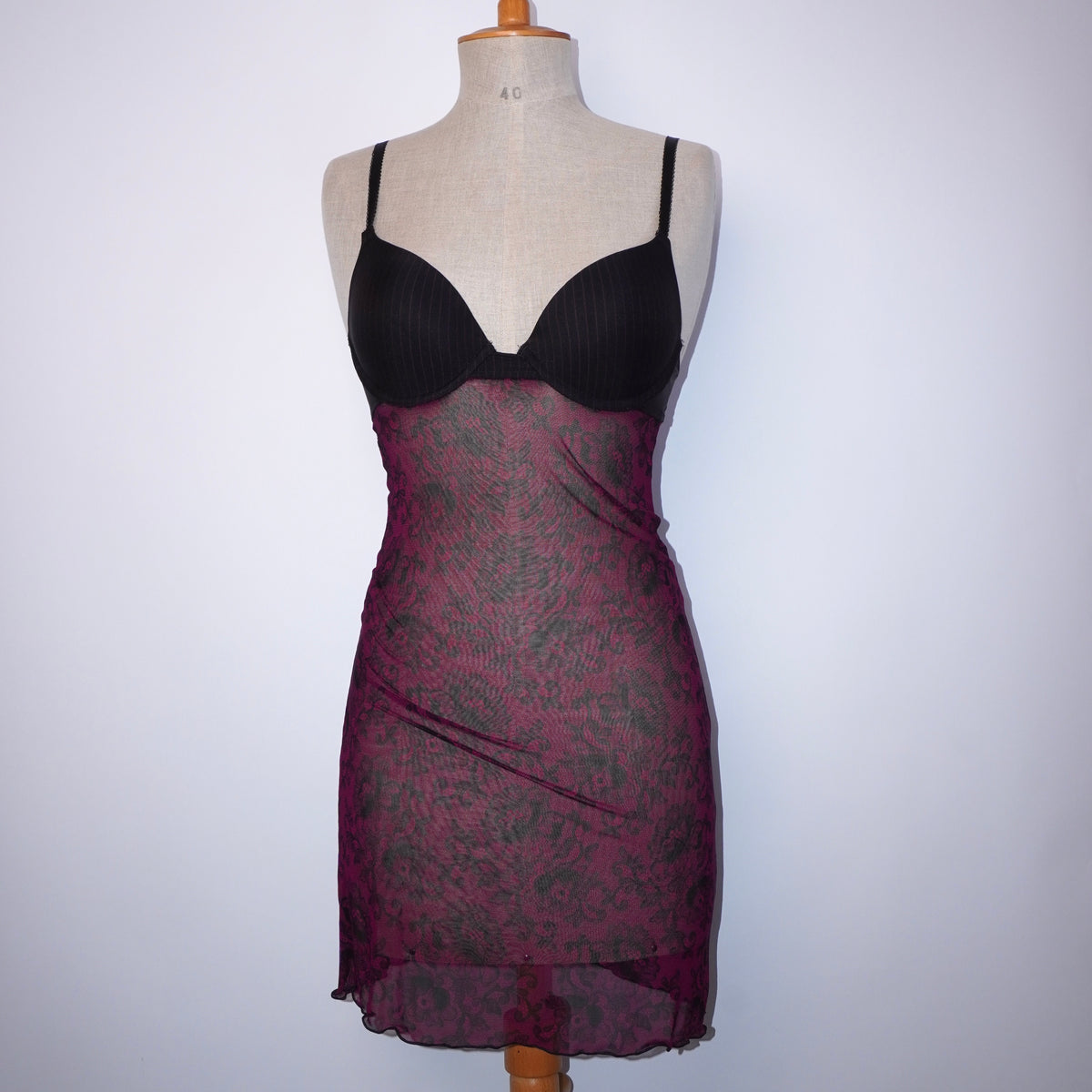 Pinstripe Lace Babydoll (S)